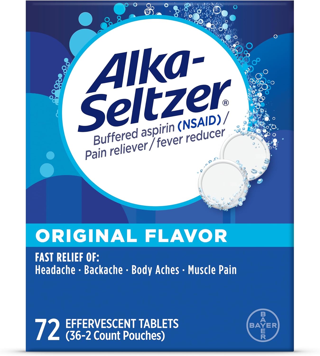 Alka-Seltzer, AntacidAnalgesic Original Effervescent Tablets, 72 Count