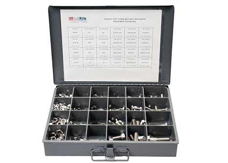 690 Piece Stainless Steel Coarse Thread Fastener Assortment Kit with Bolts, Nuts, and washers