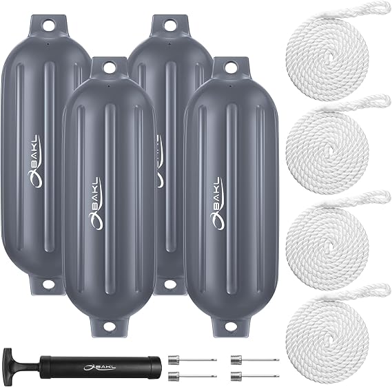 4 Pack 8.5 x 27 Inches Boat Fenders Bumpers for Docking