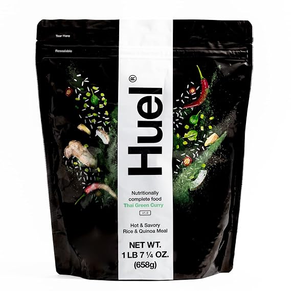 Huel Hot and Savory Instant Meal Replacement - Thai Green Curry - 14 Scoops Packed with 100% Nutritionally Complete Food, Including 20g of Protein, 10g of Fiber, and 27 Vitamins and Minerals