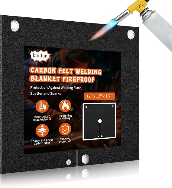 kaidun Welding Blanket Fireproof, Soldering Heat Shield Mat, 12x12 Inch