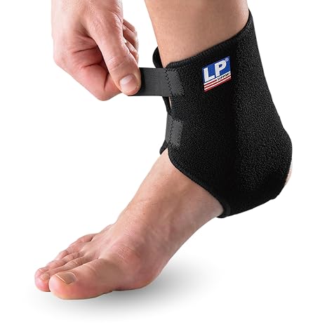 LP SUPPORT 757 Adjustable Ankle Stabilizer Brace Support (One Size, 1pcs) | Adjustable Open Toe & Heel Design for Injured Ankle Support and Pain Relief