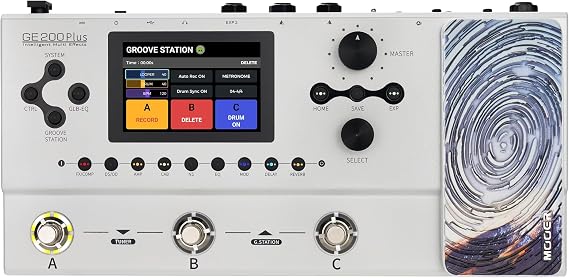 MOOER GE200 Plus Intelligent Guitar Processor Multi Effects Pedal | MNRS IR Support, USB MIDI, XLR Output, Metal Shell, AI Presets, Stem Seperation, OTG Recording, APP Cloud Share