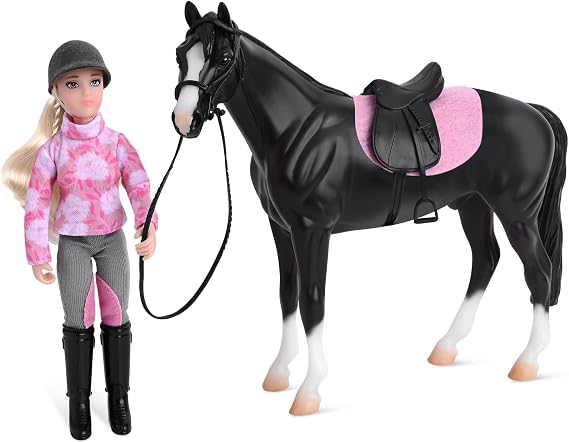 Breyer Horses Freedom Series | English Horse and Rider | Horse Figurine | 9" L x 7" H | Model #61156, Black