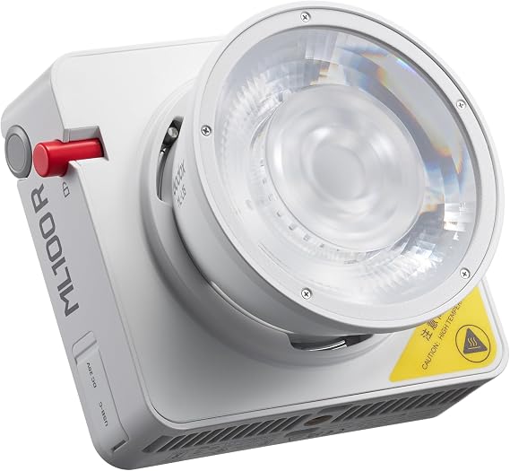 Godox RGB Portable LED Video Light, 110W, 180010000K, Full RGB, CRI 95 TLCI 95, 15 Lens Reflector, App Control, Compact Lighting for Creators (ML100R)
