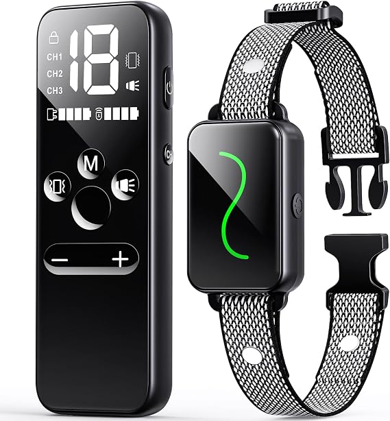 Vsezund Training Collar, Training Collar with Remote for Small, Medium, Large Dogs with Vibration, Beep, Security Lock, and Waterproof