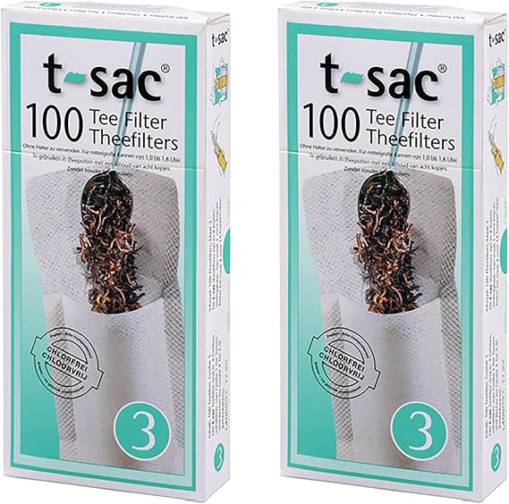 T-Sac Tea Filter Bags, Disposable Tea Infuser, Number 3-Size, 3 to 8-Cup Capacity, Set of 200