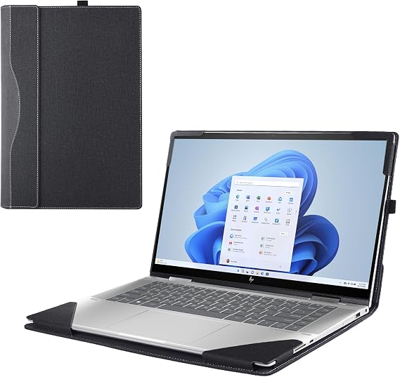 Laptop Case Cover for Asus Zenbook 14 OLED & 14X OLED & 14 Flip OLED 14'' Notebook [Please Check The Model],2-in-1 PU Leathe Protective Shell Laptop Sleeve (Black)