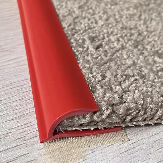 Self Adhesive Carpet Transition Strip for Thick Rug, Carpet Trim Floor Mats Edge Guard Strip Rug Edge Protector, Edge Trimming Custom Length(Red,1m(3.3ft))