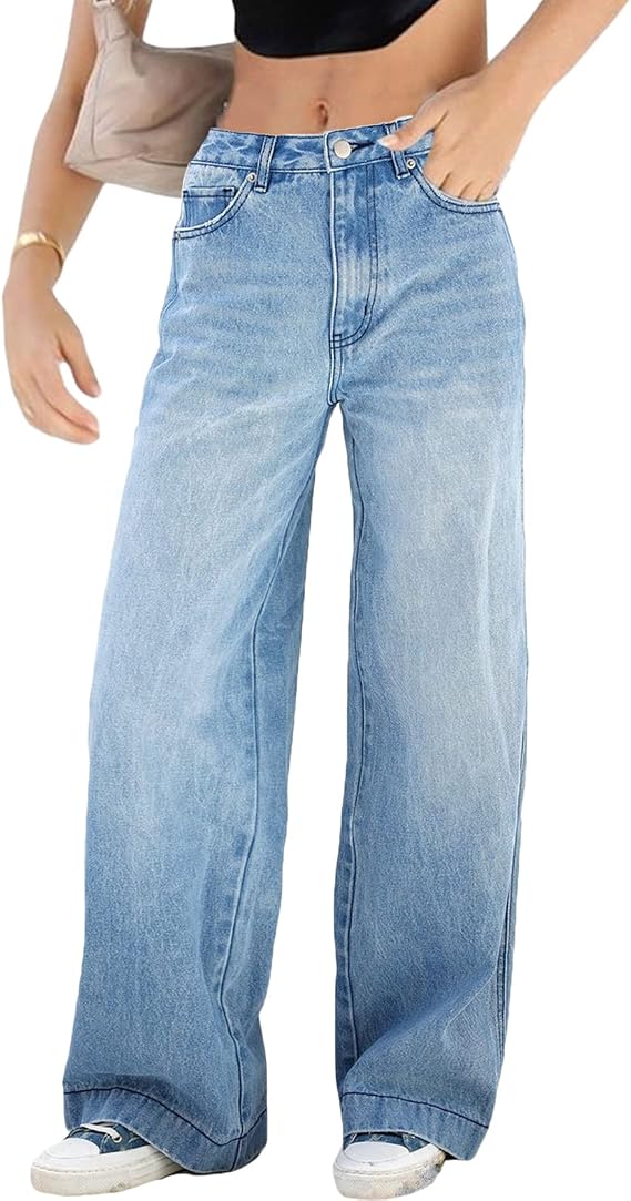 Baggy Jeans for Women High Waisted Wide Leg Denim Pants Loose Fit Vintage 90s Jean Streetwear Trousers