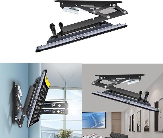 Motorized Ceiling TV Mount - Hidden Drop Down TV Lift, Telescopic Electric TV Lift with Auto Lifting, 0-85 Flip Down, Fits 32-70 Inch Motorized TV Stand