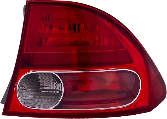 HEADLIGHTSDEPOT Tail Light Right Passenger Compatible With Honda Civic 06-08 Sedan/Hybrid