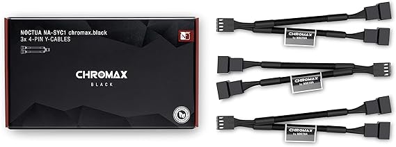 Noctua NA-SYC1 chromax.Black, 4 Pin Y-Cables for PC Fans (Black)
