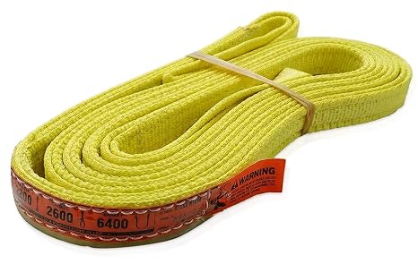 DD Sling 1 Inch x 12 Foot Nylon Lifting Sling USA Made, 3,200 lb Vertical, 2,600 lb Choker, 6,400 lb Basket 2-Ply Heavy Duty 900 Webbing, Type 4 Twisted Eye & Eye Rigging Sling, Safety Orange