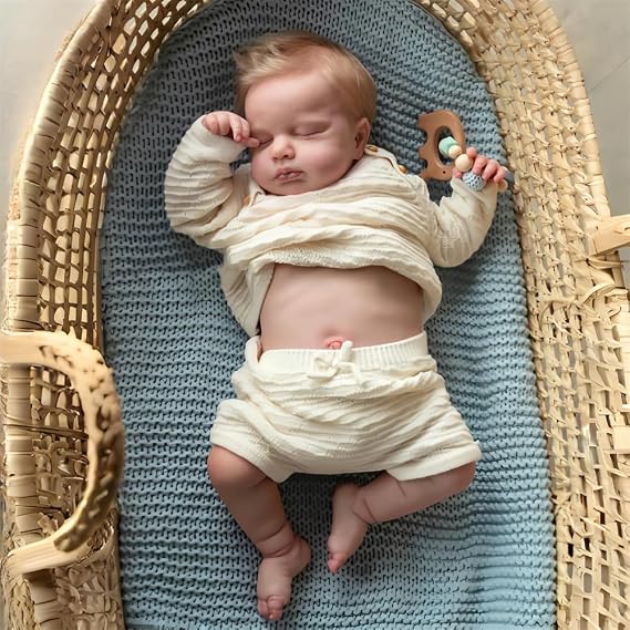 Reborn Baby Dolls Girl Silicone Full Body 20 inch Toddlers Newborn Baby Dolls Eyes Close with Hair Vinyl Full Limbs Washable Lifelike Reborn Babies Doll Toys for Kids 3
