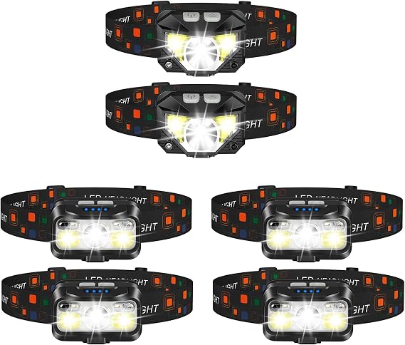 LHKNL TG-T069 1100 Lumen Rechargeable Headlamp 2 Packs and TG-T12601 1100 Lumen Rechargeable Headlamp 4 Packs