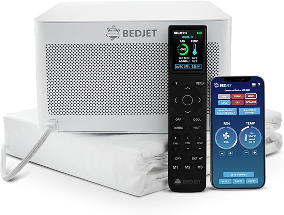 BedJet 3 Climate Comfort for Beds, Cooling Fan + Heating Air Bundle with Cloud Sheet (Queen/Full Size Sheet)
