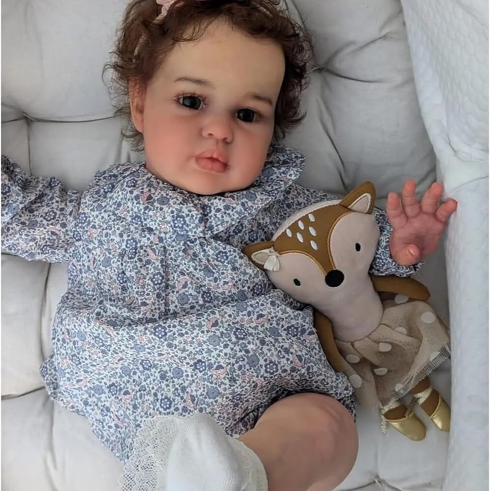 Zero Pam Reborn Baby Dolls Realistic Toddler Girl,24 Inch Reborn Doll Soft Silicone, Lifelike Newborn Baby Doll Soft Cuddle Cloth Body Real Life Toddler Dolls That Look Real