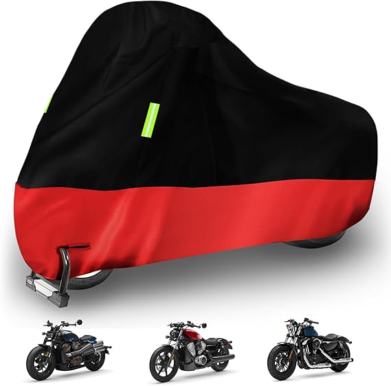 Waterproof Motorcycle Cover Replace for Harley Davidson Nightster, Sportster S Sport Models with Anti-Theft Lock Hole & Night Reflective Strips for Outdoor Rain Snow Protection