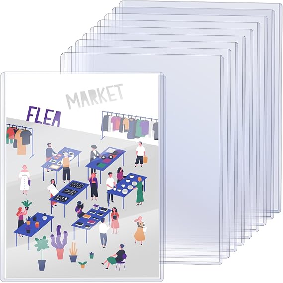 Sintuff 10 Pcs 11'' x 17" Rigid Print Protectors - Heavy Duty Clear Binder Sleeves for Photo, Document, Poster, Comic