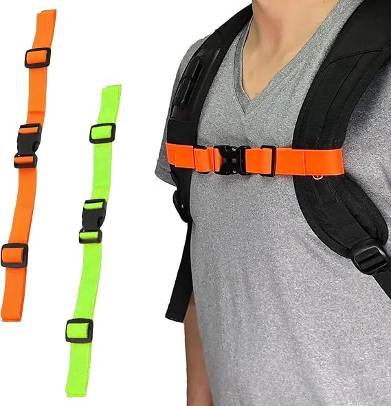 2 Pack Backpack Chest Strap Add On, Universal Elastic Backpack Sternum Strap, Adjustable Chest Belt with Quick Release Bucklee, Backpack Accessories for Travel, Hiking, Camping