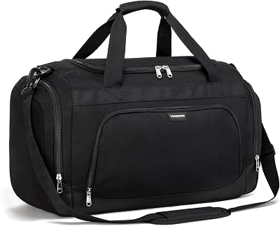 Vorspack Small Gym Bag - 40L Duffle Bag for Men Women Lightweight Duffel Bag with Shoe Compartment Wet Pocket Travel Bag Sports Bag for Sports Gym Travel - Black