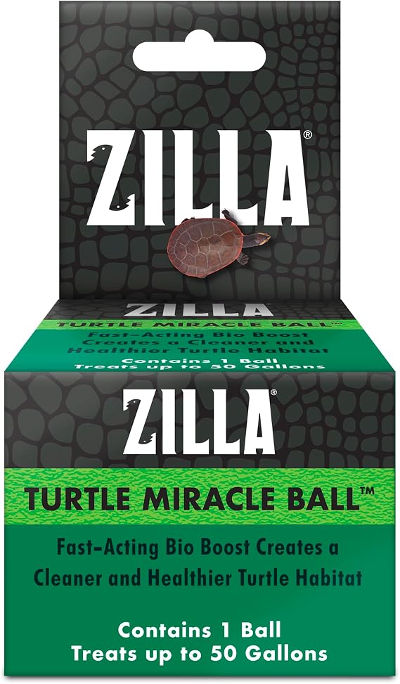 Zilla Pet Turtle Miracle Ball, Aquarium Odor and Sludge Remover, 50 Gallons