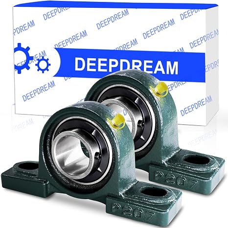 2Pcs UCP207-22 Pillow Block Bearing 1-3/8" inch Shaft Cast Iron p207 Bearings with 1-3/8" Bore Mounted Bearing Block Self Alignment