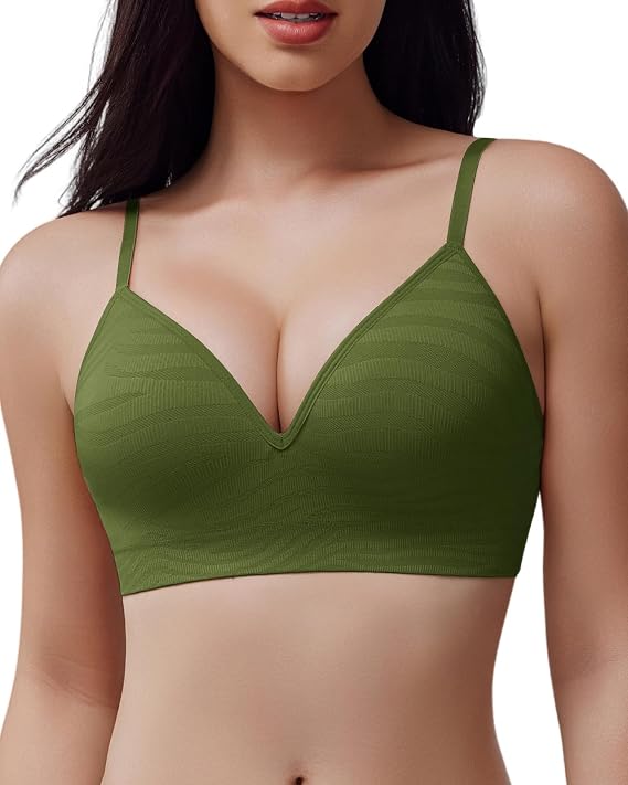 Wireless Full Coverage Seamless Bra, Supportive Lift, Wide Straps, Smoothing Back, Everyday Comfort