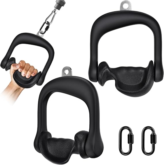 Kipika Heavy Duty Double D Handle, V Bar Cable Attachment, Row Attachment for Cable Machine, Non-Slip and Comfortable, Solid Aluminum Alloy Grip, Cable Machine Accessories for Home Gym... | V Bar Cable Attachment, Row Attachment for Cable Machine, Solid Aluminum Alloy Grip, Cable Machine Accessories for Home Gym