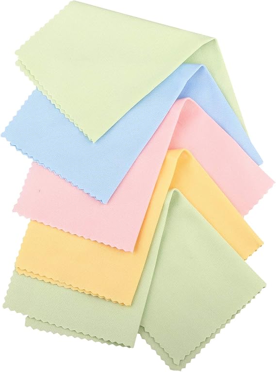 5PCS Microfiber Cleaning Polishing Polish Cloth for Musical Instrument Guitar Strings Violin Piano Clarinet Trumpet Sax Flute Universal (Color Random)
