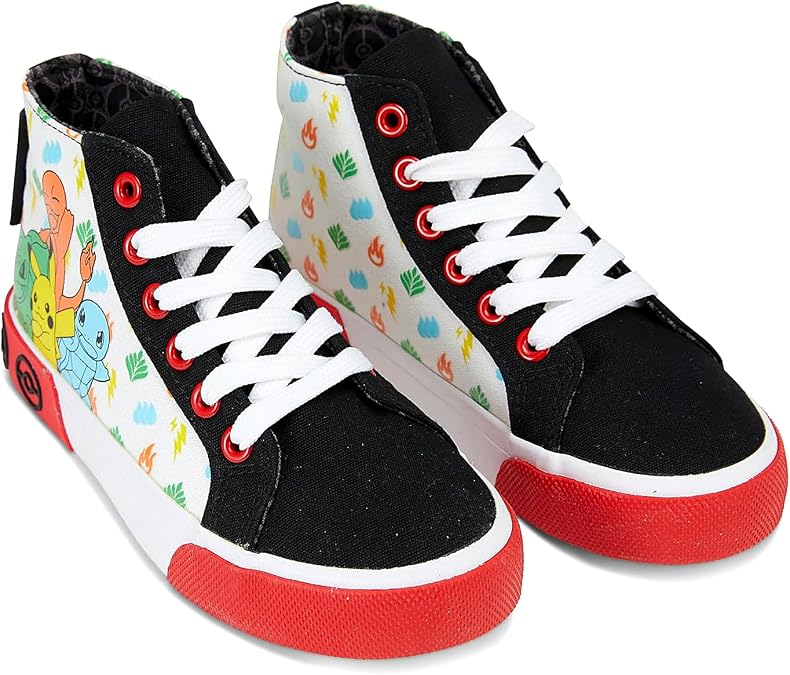 Pokemon Boys Pikachu Athletic Sneakers - High Top Lace Up Sneakers