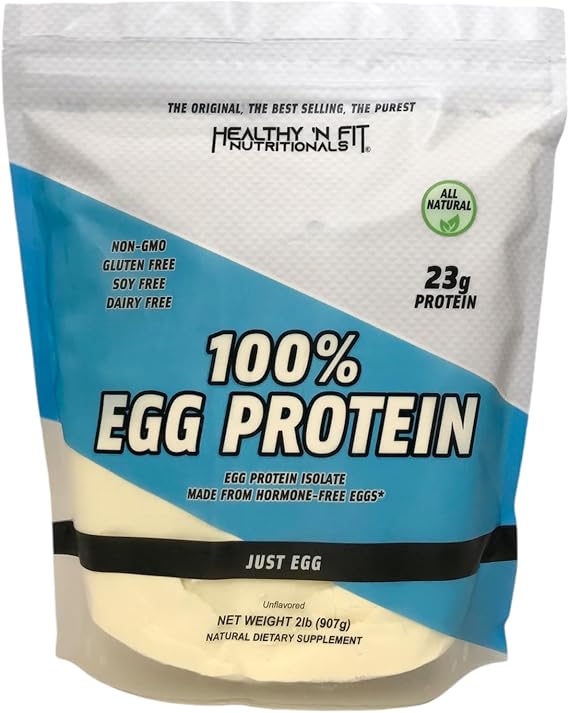 Healthy 'N Fit - 100% Egg Protein (unflavored) Natural, 2 lb Bag. Just Egg Instant Dried Whites: Great for Baking and Mixing.