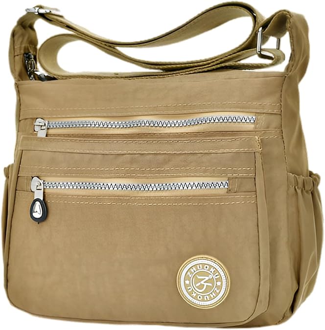 LassZone Women Crossbody Bag Multi Pocket Casual Messenger Bag Nylon Shoulder Handbag Waterproof Ladies Travel Purse