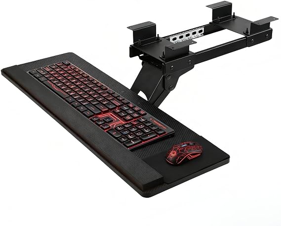 FAHKNS Ergonomic Keyboard Tray Under Desk, Large Size Keypad Tray Holder