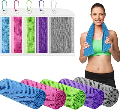 Cooling Towels for Neck, 5 Pack Sweat Towel, （40 X 12） Gym Towels for Men and Women, Hot Yoga Towels, Cooling Towel for Running Sport Golf