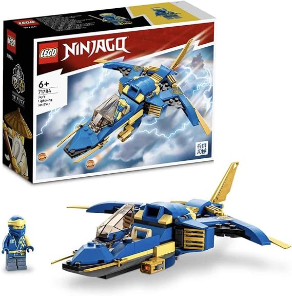 Lego Ninjago Jays Thunder Jet EVO, Upgradable Ninja Toy Plane with Jay Mini Figure, Birthday Gift Idea for Children from 7 Years 71784