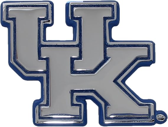 University of Kentucky Wildcats Metal Chrome Emblem (w/Blue Trim)