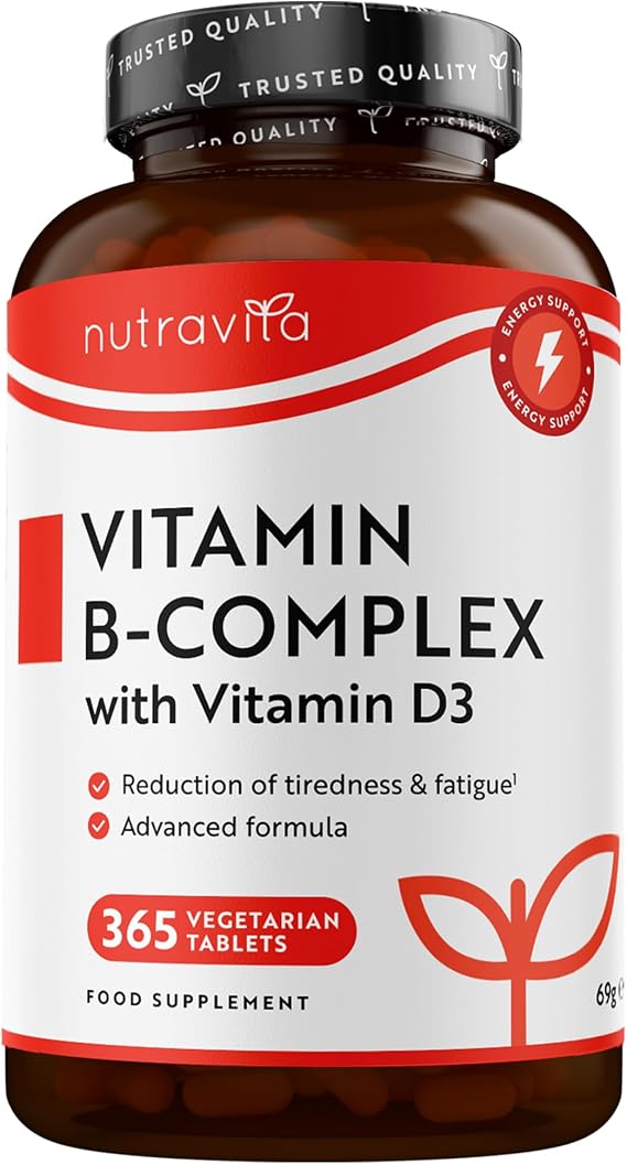 Nutravita Vitamin B Complex High Potency - 365 Tablets - 1 Full Year Supply -