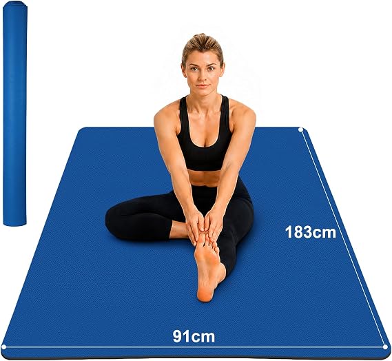 THAILE Large Yoga Mat 183x91/122 CM 6 MM Thick for Home Workout Pilates | TPE,Non-slip,Thick Dual-Sided Textured,Durable,Eco-Friendly