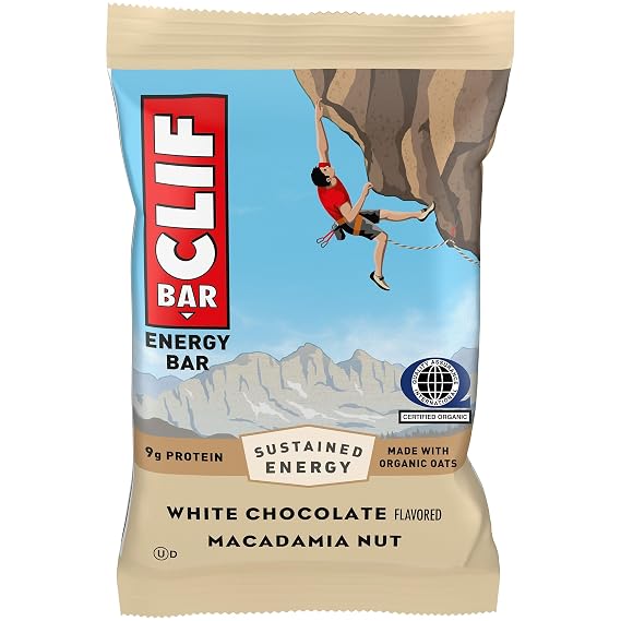 Clif Bar, White Chocolate Macadamia Nut Flavor - Made with Organic Oats - Energy Bars - Protein Bars