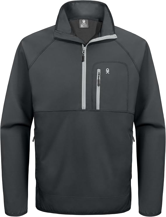 Little Donkey Andy Men's Golf Pullover Windbreaker Quarter Zip Golf Jacket