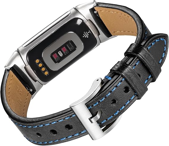 Fitbit Charge 5/Fitbit Charge 6 バンド レディース メンズ ソフト牛革リストバンド Fitbit Charge 5/Charge 6 Advanced Fitness Tracker用