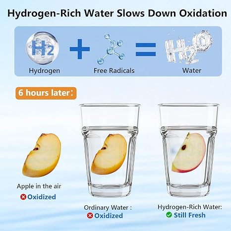 2025 Hydrogen Water Bottle, Portable Hydrogen Water Bottle Generator w SPE/PEM Tech, Rechargeable Hydrogen Water Ionizer Machine, Rich Water Maker Cup Glass Bottles for Exercise, Office, Gift