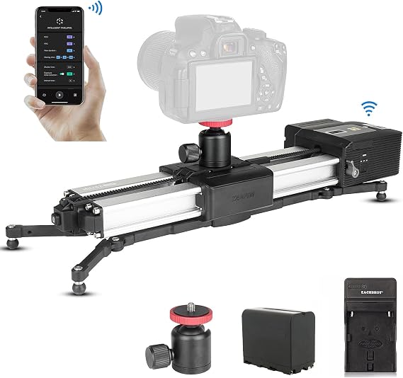 ZEAPON Motorized Micro 2 Plus Double Distance Camera Slider w/Battery & Mini Ball Head, Dolly Track Video Stabilizer Rail for Camera DSLR Video Movie Photography Camcorder, Load Capacity 4.5kg