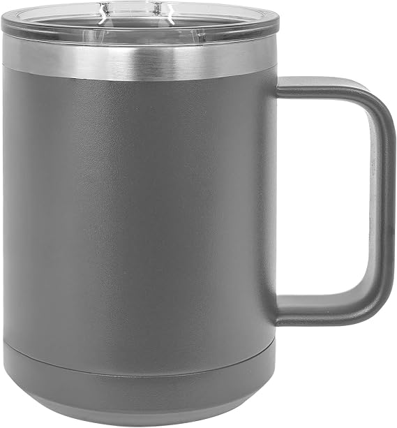 Polar Camel 15 oz. Stainless Steel Vacuum Insulated Tea or Coffee Mug with Slider Lid (Dark Gray)