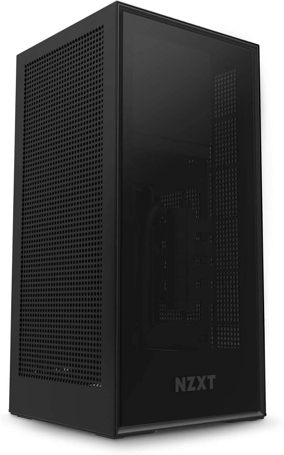 NZXT H1 - ITX Small Form Factor Case - Dual Chamber Airflow - Tinted Tempered Glass Front Panel - Built-in 650W 80 Gold Power Supply 140mm AIO Water Cooler - Black