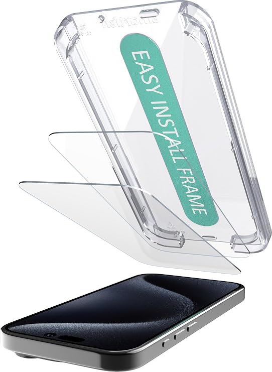 Smartish iPhone 16 Screen Protector, Tuff Sheet, Glass 2 Pack