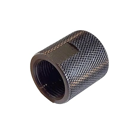 Thread Protector 1/2 x 28 W/Flats for .22LR .223 & 5.56, CNC Machined Thread Protector, Black Oxide Finish