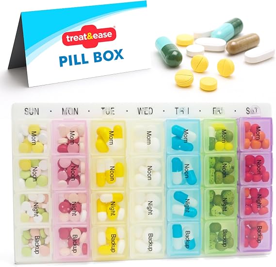 1pk Weekly Pill Box 7 Day 4 Times a Day - Dosette Box Organiser